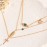 Fashion Eye Leaves Clavicle Chain Multi Layers Cross Pendants Necklace Charm Women Jewelry gold 3 piece set