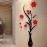 DIY home decor vase simle flower tree posters decoration crystal arcylic 3D wall stickers RED 40CM*100CM