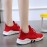 Women's Athletic fashion Net Surface Couples Running Shoes Breathable Lace-Up Sneaker Light Fitness Red 40