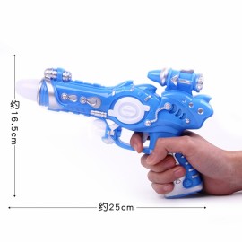 Children's electric sound and light toy gun solid color space gun 25*16.5 blue one size