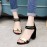 Women Shoes Sandals Summer Ankle Wrap Sandals High Heels Chunky High Heel Work Shoes black 35