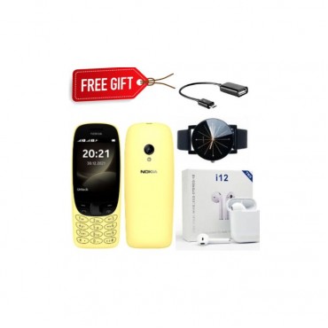 Nokia 6310 (2021) _ Dual Sim - 1150MAH - FM Radio - Yellow + Free Gifts